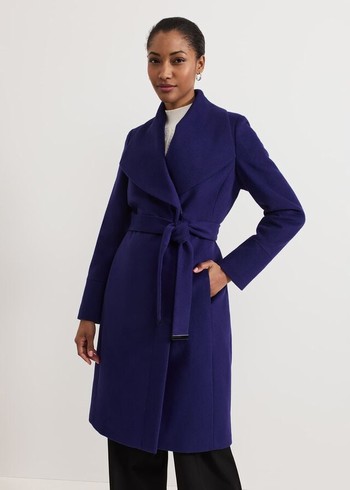 Phase Eight Nicci Belted Wool Coats Purple Canada | DACTNX-926